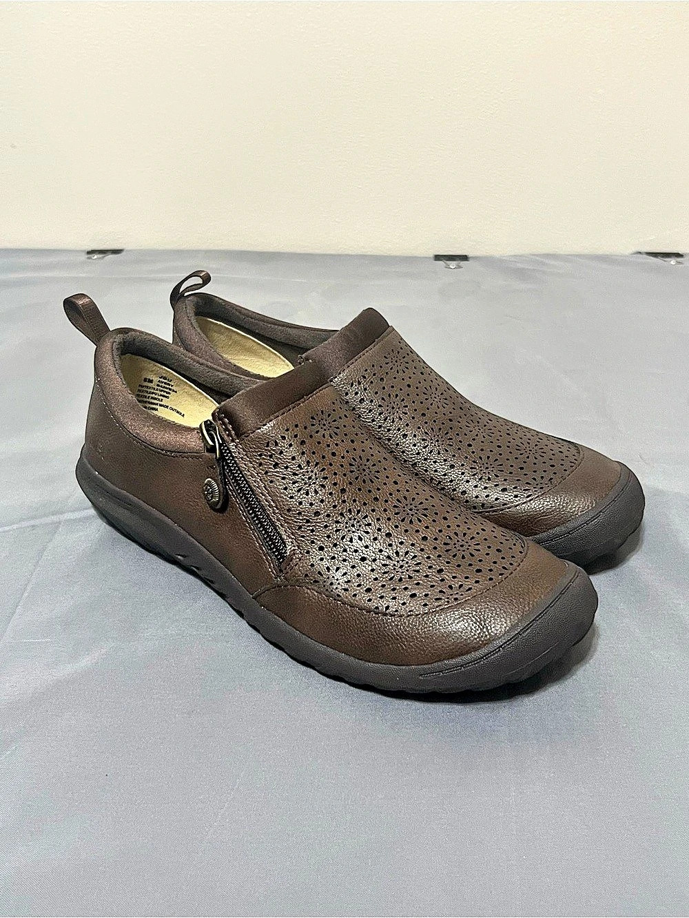JBU by Jambu Avery Women's Brown Slip On Comfort Loafers Perforated Shoes Sz 8M